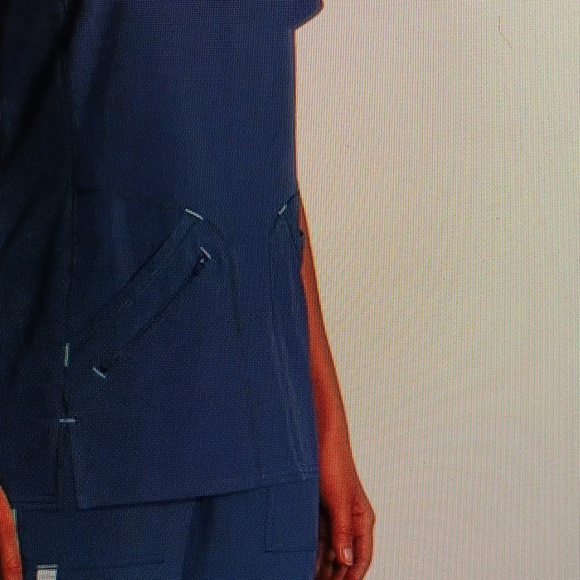 WOMENS SCRUBSTAR UNIFORM TOP SIZE3XL NAVY BLUE - Picture 3 of 9